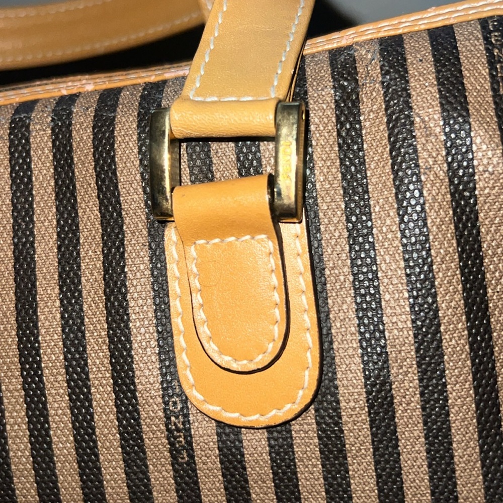 Fendi Brown and Black Striped Satchel - Picture 12 of 16